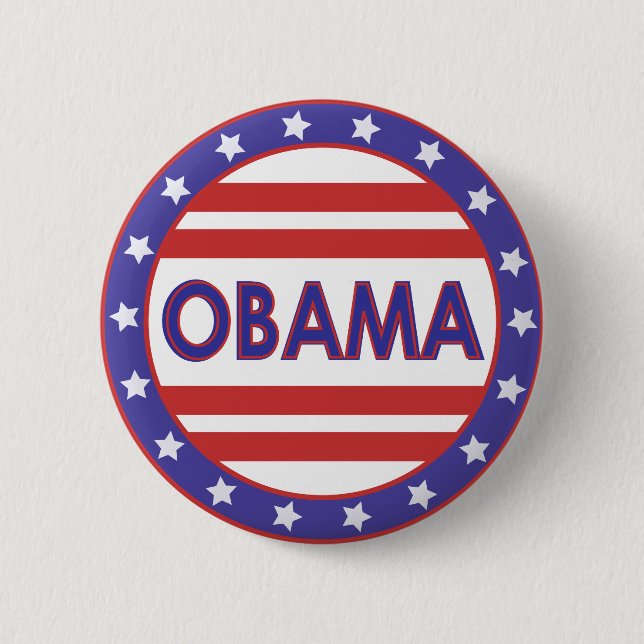 Kreis Obama Stars&Stripes Button (Vorderseite)