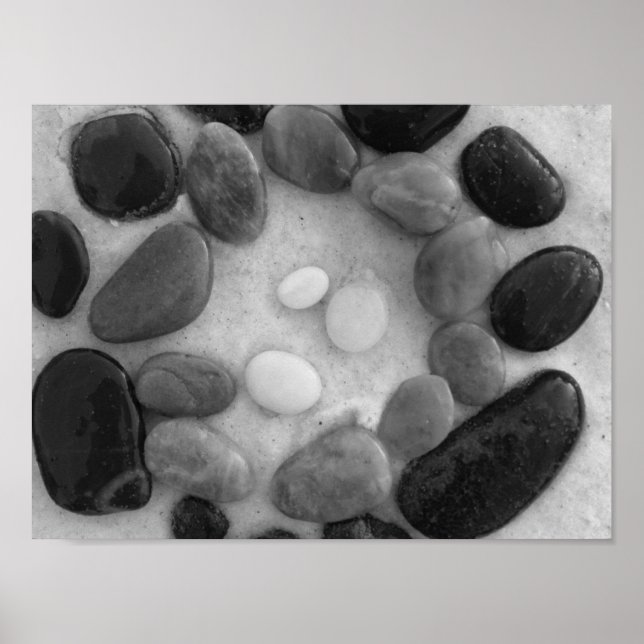 Kreis Schwarz, Grau und Weiß Poster (Vorne)