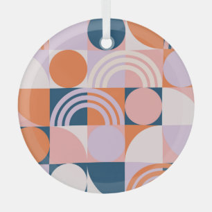 Kreis-Streifen im Mid-Century-Stil: Geometrisches Ornament Aus Glas