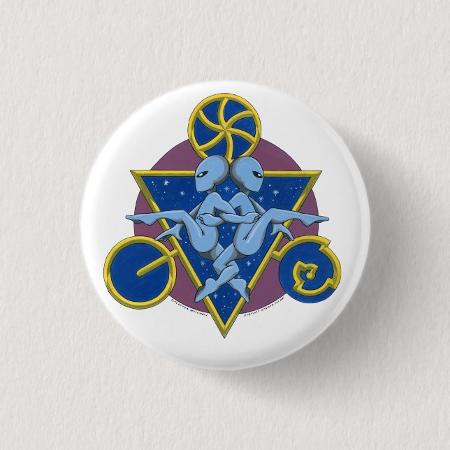 Kreis-Tanzen-Außerirdische Button (Vorderseite)