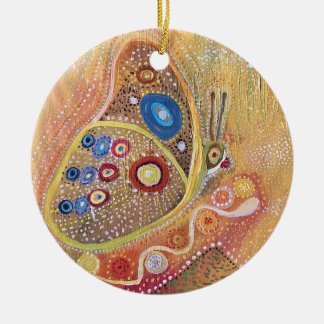 Kreis-Verzierungs-Schmetterlings-Kunst-Malerei Keramikornament (Vorne)