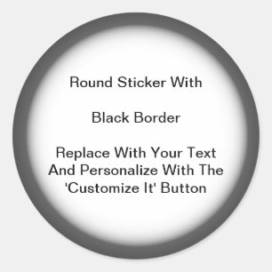 Kreisaufkleber-Schwarz-graue Grenze in den Runder Aufkleber