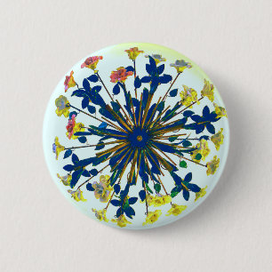 KreisblumenKeramik-Vintage Beleuchtung Button