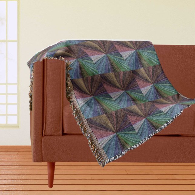 Kreisbogen Decke (Circular Gradient Earthy Rainbow Throw Blanket)
