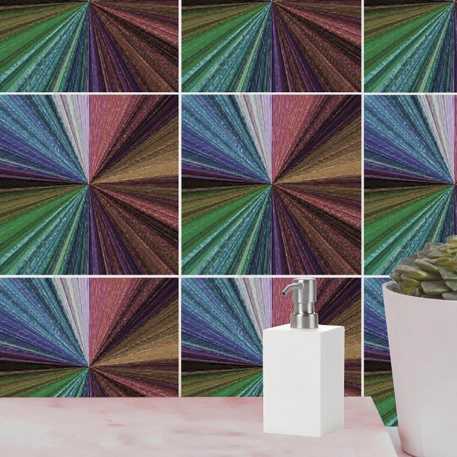 Kreisbogen Fliese (Circular Gradient Earthy Rainbow Tile)