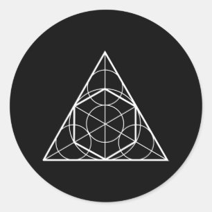 Kreisdreieck-Sakralgeometrie Runder Aufkleber