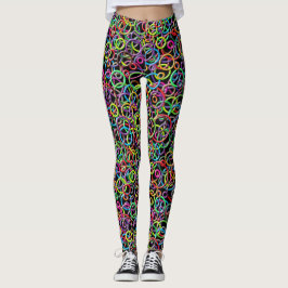 Kreise 3D auf schwarzen Hintergrund-Leggings Leggings