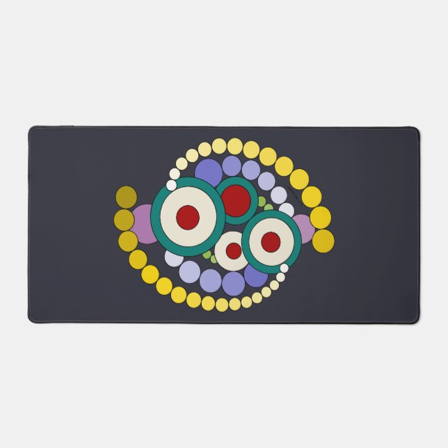 Kreise Abstrakte Artwork Schreibtischunterlage (Vorderseite)