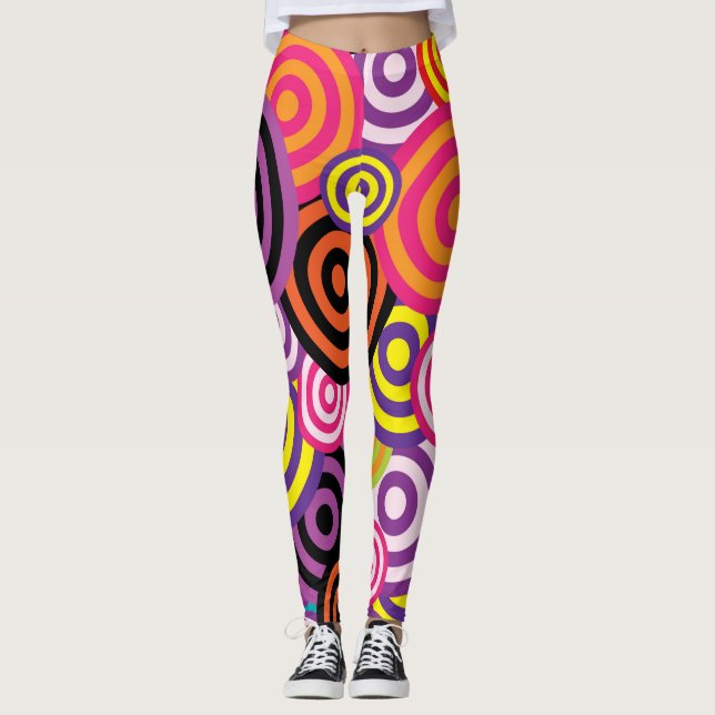 Kreise Abstrakter Hintergrund Leggings (Vorderseite)