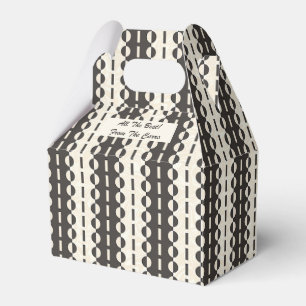 Kreise auf Streifen - Charcoal Cream Giebel Geschenkschachtel