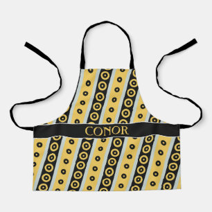Kreise Gelbes Schwarzes Minimales Muster Schürze