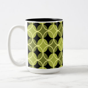 Kreise - grün und gelb zweifarbige tasse