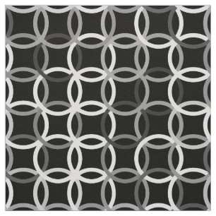 Kreise im Mid-Century-Modern-Stil, schwarz, weiß u Stoff