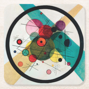 Kreise in einem Kreis von Wassily Kandinsky Rechteckiger Pappuntersetzer