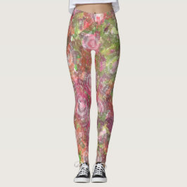 Kreise in Pinseln und Grüntönen Abstrakte Kunst Leggings