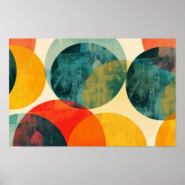 Kreise mit Farbtexten Poster (Vorne)