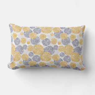 Kreise mit gelbem und blauem Leopardenfelldruck Lendenkissen