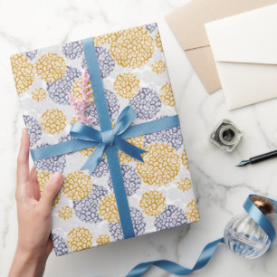 Kreise mit gelber und blauer Leopardenfarbe Geschenkpapier