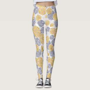 Kreise mit gelber und blauer Leopardenfarbe Leggings