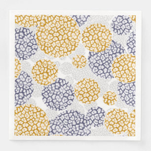 Kreise mit gelber und blauer Leopardenfarbe Serviette