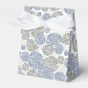 Kreise mit grauem und blauem Leopardendruck Geschenkschachtel