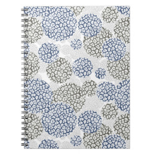 Kreise mit grauem und blauem Leopardendruck Notizblock