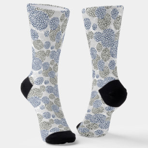 Kreise mit grauem und blauem Leopardendruck Socken