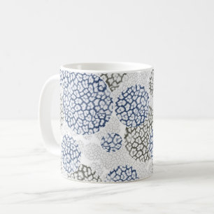 Kreise mit grauem und blauem Leopardenfelldruck Kaffeetasse