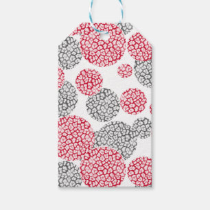 Kreise mit grauem und rotem Leopardenprint Geschenkanhänger