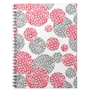 Kreise mit grauem und rotem Leopardenprint Notizblock