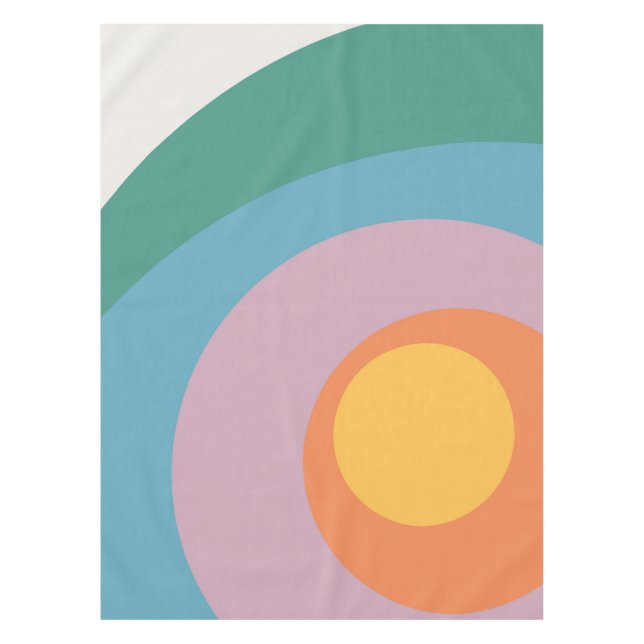 Kreise mit mehrfarbigem Retrostil Tischdecke (Vorderseite)
