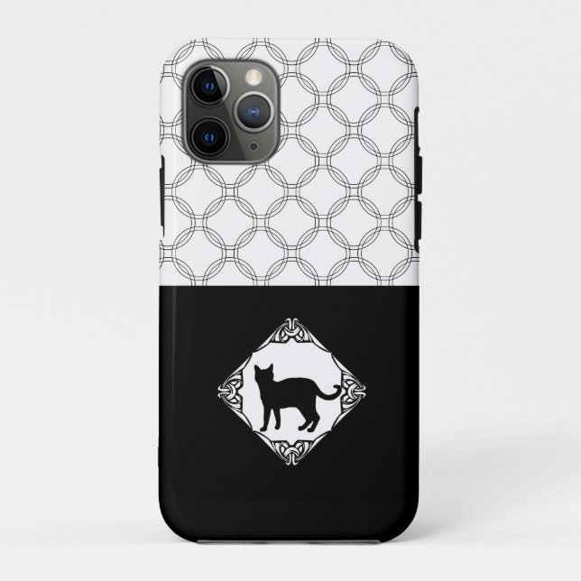 Kreise mit schwarzer Katze Case-Mate iPhone Hülle (Rückseite)