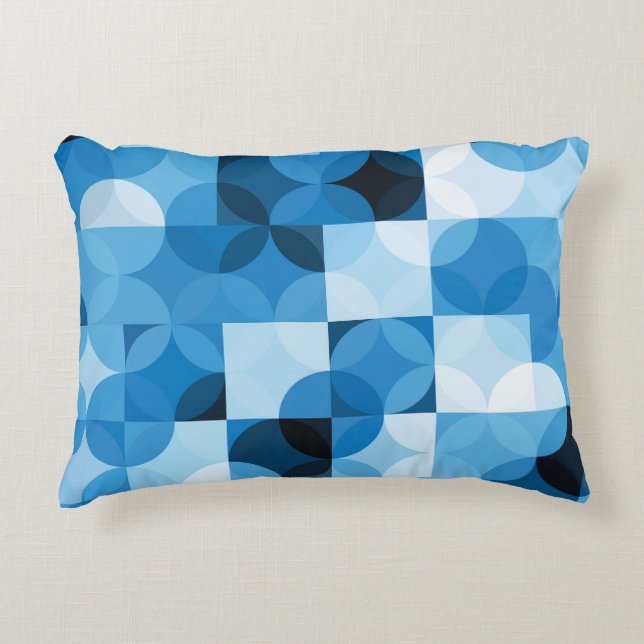 Kreise Nahtlos: Abstrakt Blau Vintag Dekokissen (Vorderseite)