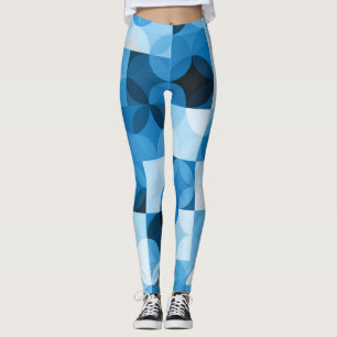 Kreise Nahtlos: Abstrakt Blau Vintag Leggings