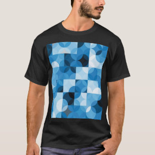 Kreise Nahtlos: Abstrakt Blau Vintag T-Shirt