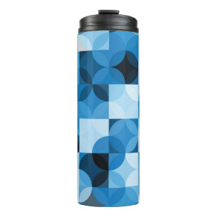 Kreise Nahtlos: Abstrakte Blaue Vintage Thermosbecher