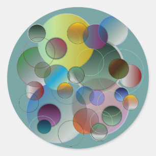 Kreise, Ringe, geometrische Formen Runder Aufkleber