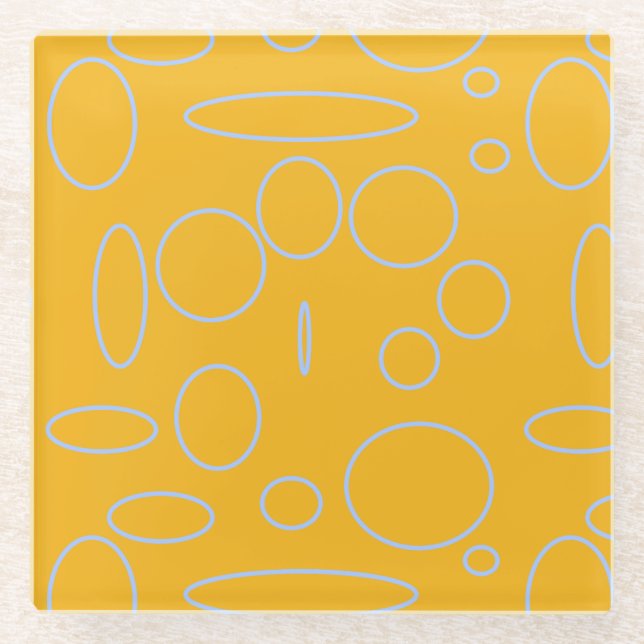 Kreise Schleifen in Orange Glasuntersetzer (Vorderseite)
