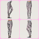Kreise und Diamanten Muster Grau-Pink-Leggings Leggings<br><div class="desc">Diese Leggings in sich drehenden Kreise- und Diamantenwellen in Schwarz und Grau sind ein lustiges und edles monochromatisch graues Design mit einem Rosa-Erröten. Das monochrome Muster macht eine Mode-Aussage,  die Spaß und Chic macht.</div>