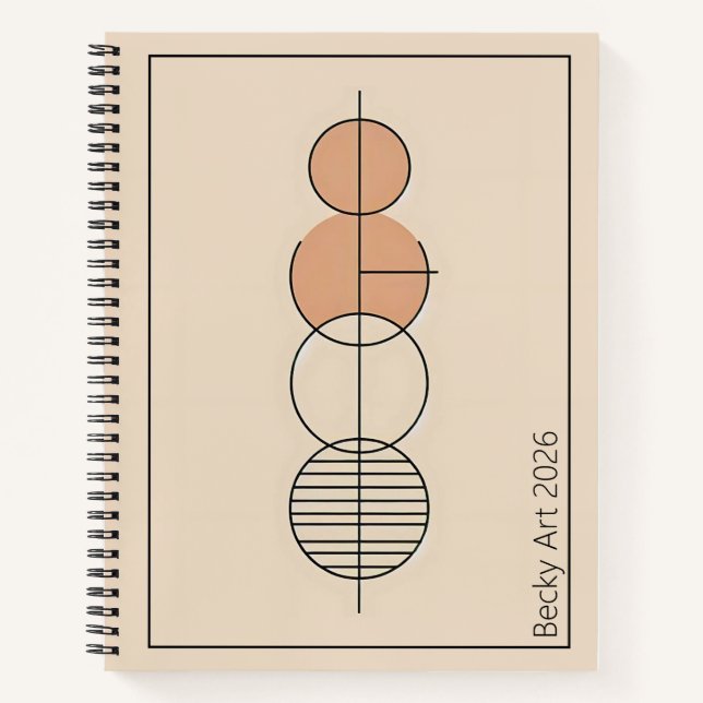Kreise und Linien, Bauhaus-Kunst  Notizbuch (Vorderseite)