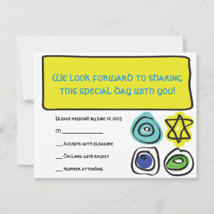 KREISE und QUADRATE Bar-Schläger Mitzvah RSVP Karte