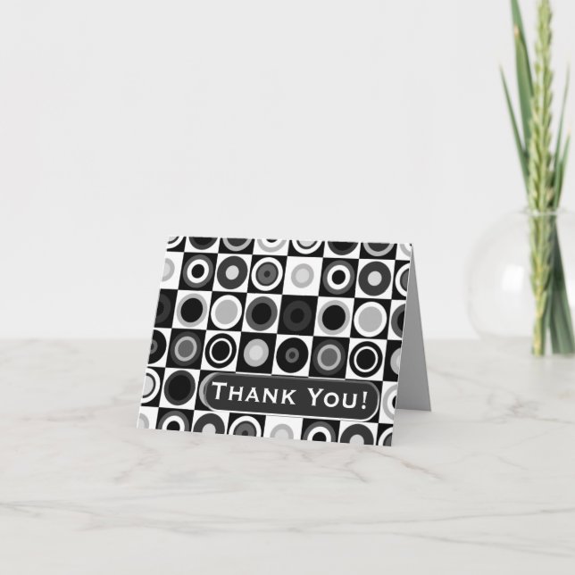 Kreise und Quadrate danken Ihnen zu merken Dankeskarte (Vorderseite)