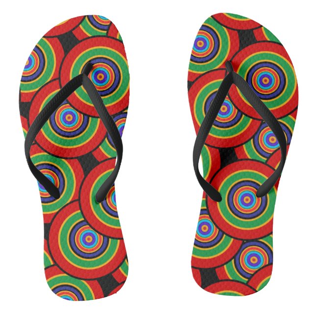 Kreise und Ringe Rettro Flip Flops (Fußbett)
