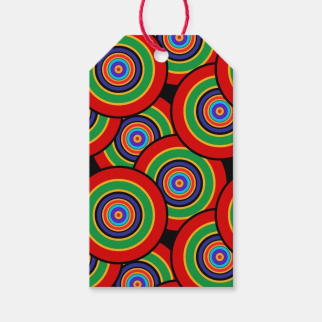 Kreise und Ringe Rettro Geschenkanhänger (Vorderseite)
