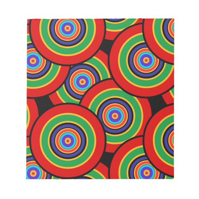 Kreise und Ringe Rettro Notizblock (Vorderseite)