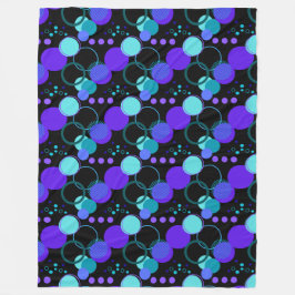 Kreise und Rundformen Muster in Schwarz Fleecedecke