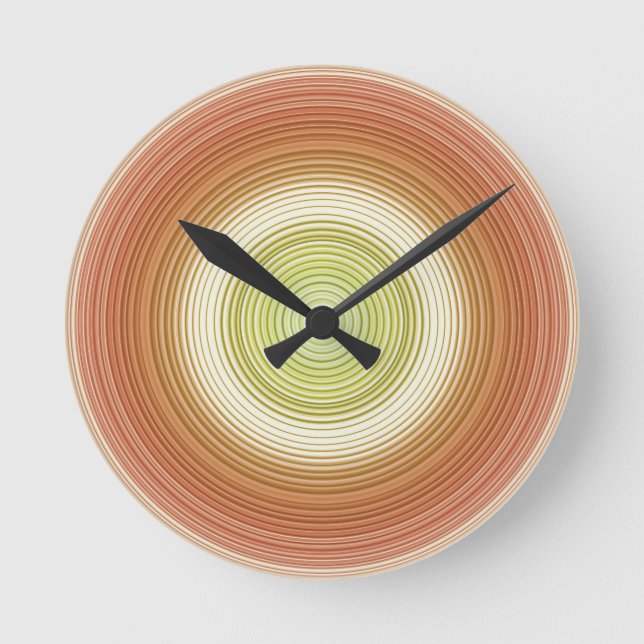 Kreise - Zitrusfarben Runde Wanduhr (Vorderseite)