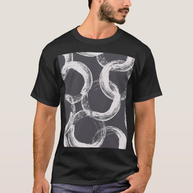 Kreisel Geometrischer Nahtloser schwarzer Hintergr T-Shirt (Vorderseite)