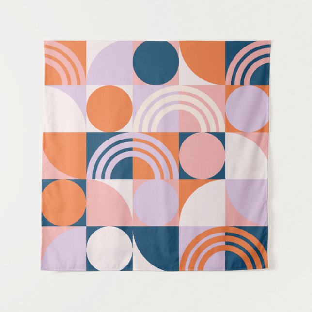 Kreisel Mitte des Jahrhunderts Streifen: geometris Wandteppich (Vorderseite)