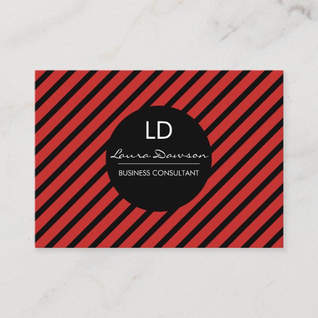 Kreisel und Streifen des roten Monogramms Visitenkarte (Vorderseite)